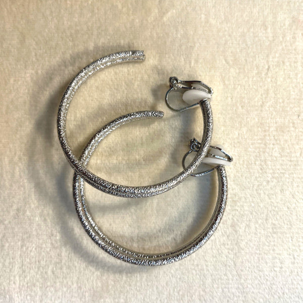 Double Hoop Silver Earrings 
