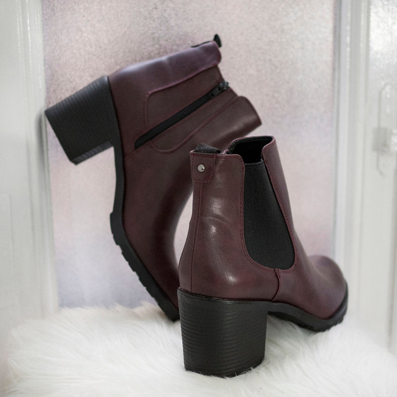 Wine Ankle Boots – Dafni Girls Store