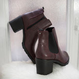 Wine Ankle Boots